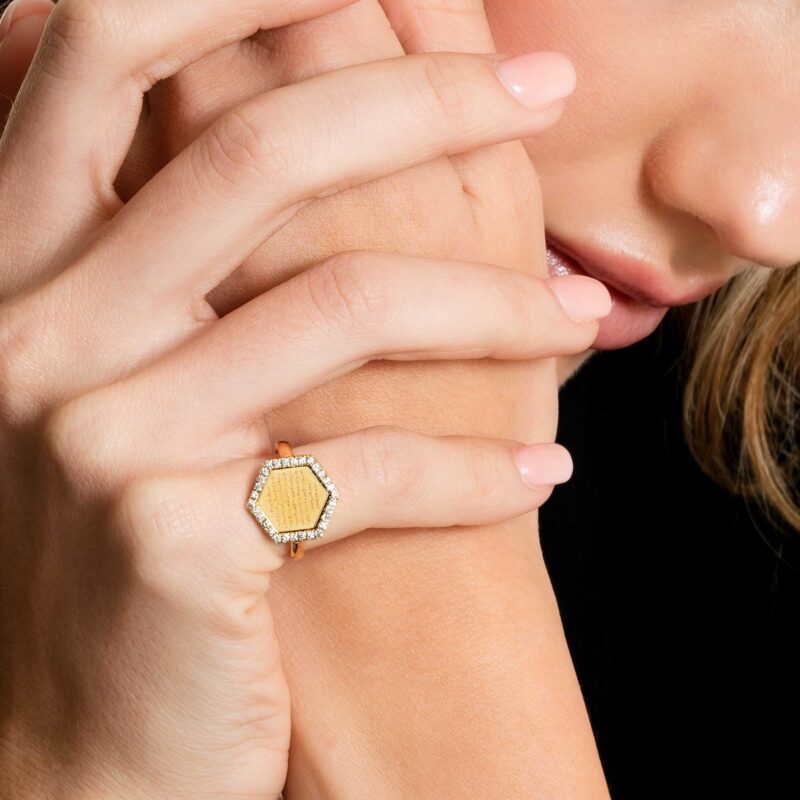 Alternative view of Ayat Al-Kursi White Diamond Ring