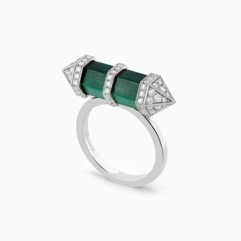Malachite Chakra Medium Ring [Horizontal]