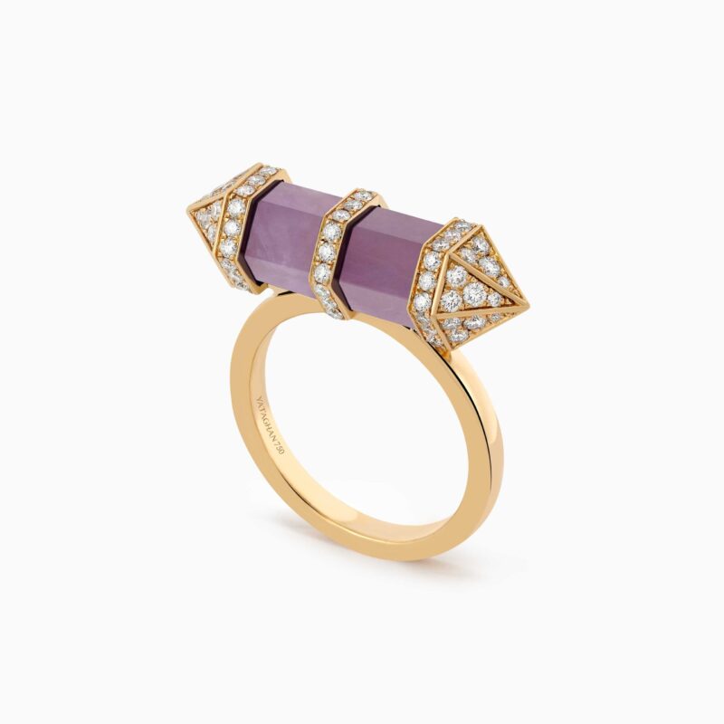 Light Amethyst Chakra Medium Ring [Horizontal]