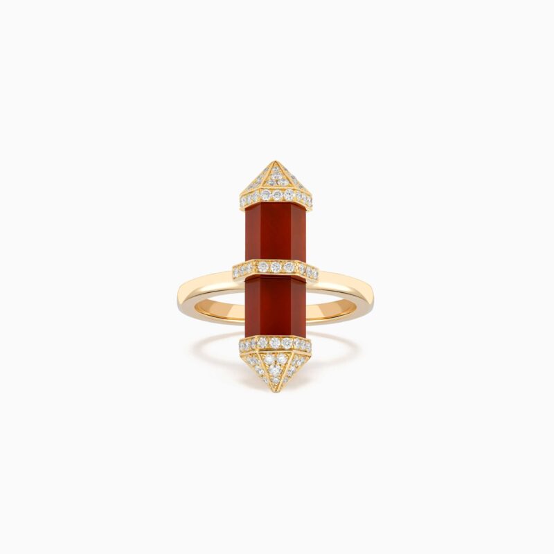 Red Carnelian Chakra Small Ring [Vertical]