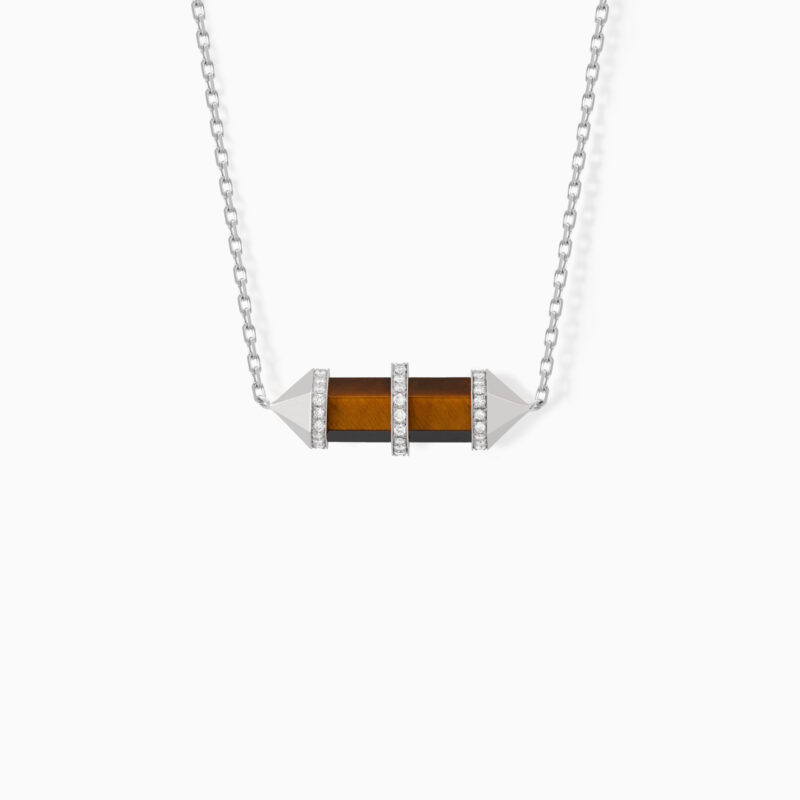 Alternative view of Tiger's Eye Chakra Small Pendant Necklace