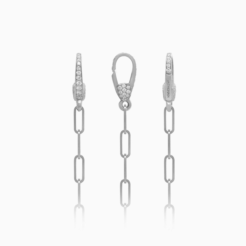 Ginea Necklace diamond frame bail and clasp with sparkling stones in a silver-tone setting for a precise, elegant finish