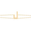 Gold-tone Harfi Laam Bracelet with a central U-shaped motif and two delicate chains on a white background