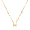 Delicate gold-tone Harfi Laam necklace with an open-link chain, geometric pendant and a small round sparkling accent