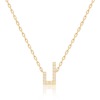 Gold-tone Harfi Laam Necklace with a geometric pendant and four sparkling stones on a delicate link chain