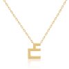 Gold Harfi Ain Necklace by Yataghan Jewellery with a geometric letter pendant and a fine chain for a refined, timeless look.