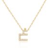 Harfi Ghain Necklace by Yataghan Jewellery with a gold chain and sparkling stones set in the Ghain pendant design