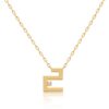 Gold-toned Harfi Jeem Necklace by Yataghan Jewellery with a linked chain and geometric Jeem letter pendant with subtle sparkle detail.