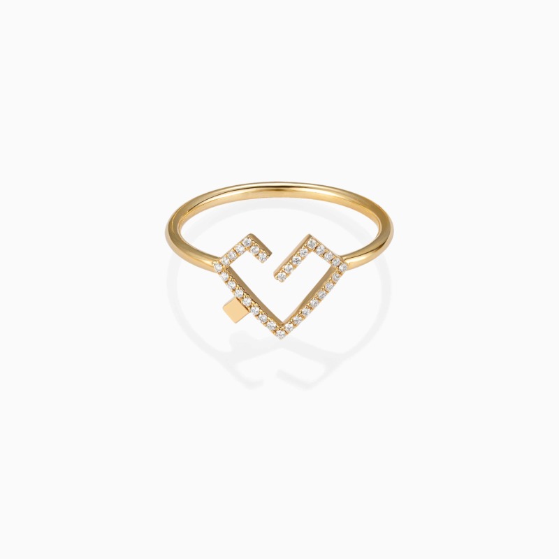 Hubb Full Diamond Ring [Gold Dot]