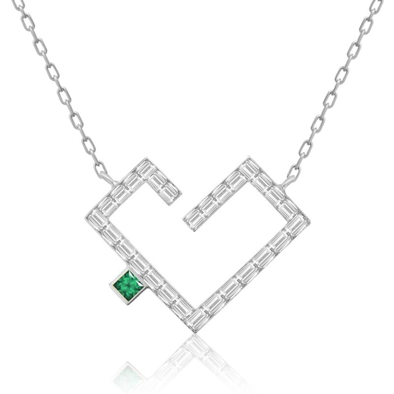 Alternative view of Hubb Full Baguette Diamond Necklace