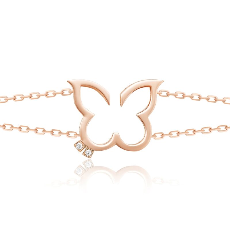 Elegant Hurriyah Bracelet by Yataghan Jewellery with a rose-gold chain and white stone accents for a timeless, refined look.