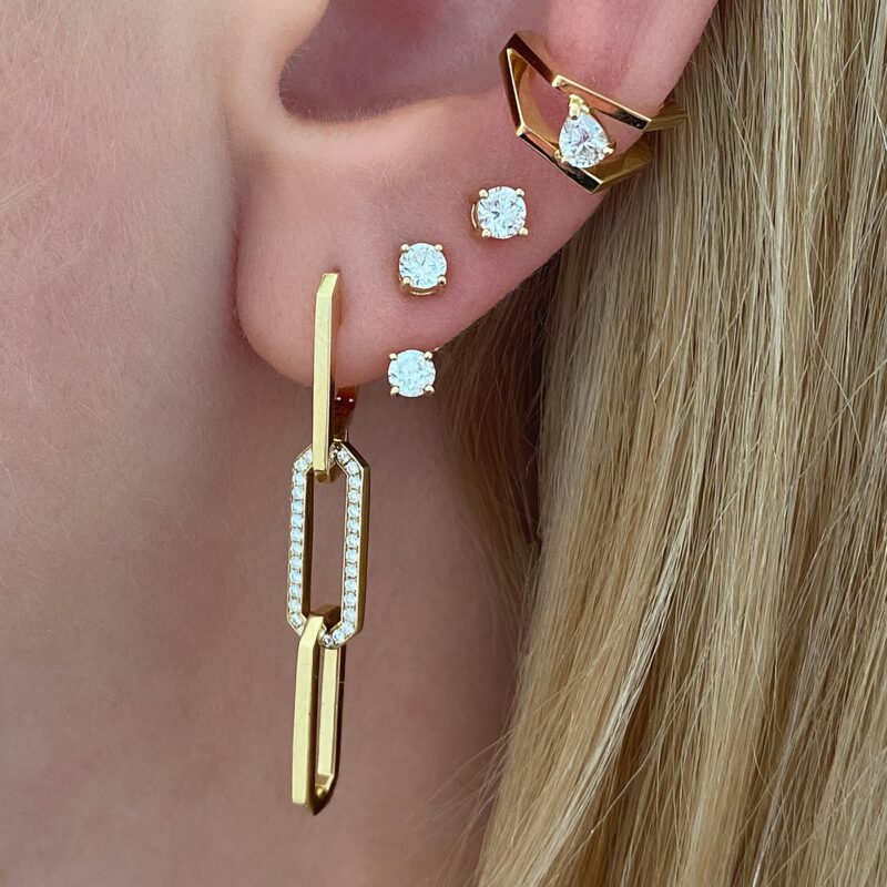Alternative view of Hexagon Link Earring