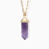 Dark Amethyst Chakra Large Charm Necklace