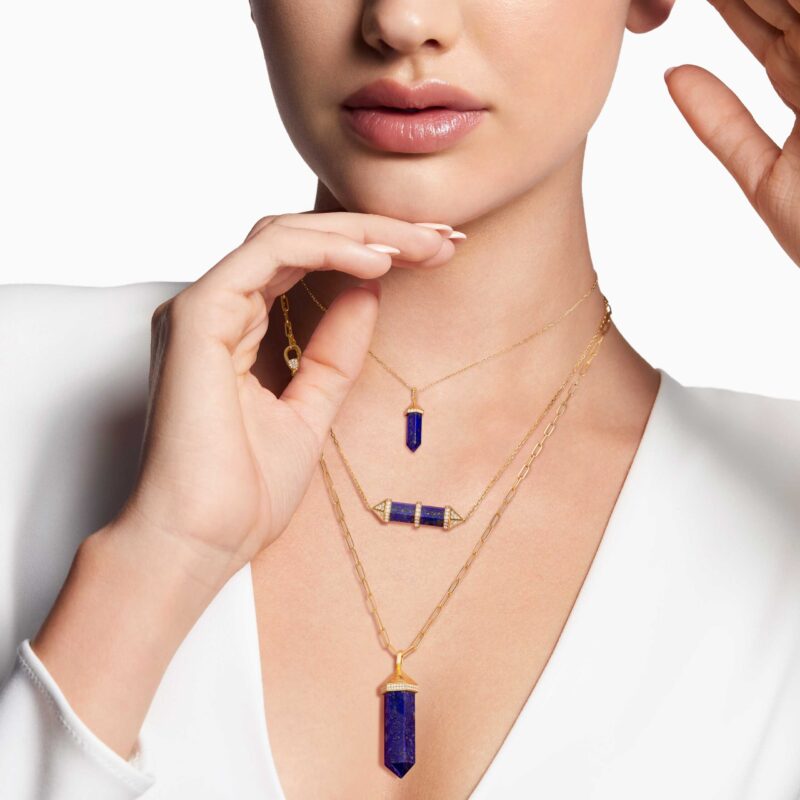 منظر بديل لـ Lapis Lazuli Chakra Large Charm Necklace