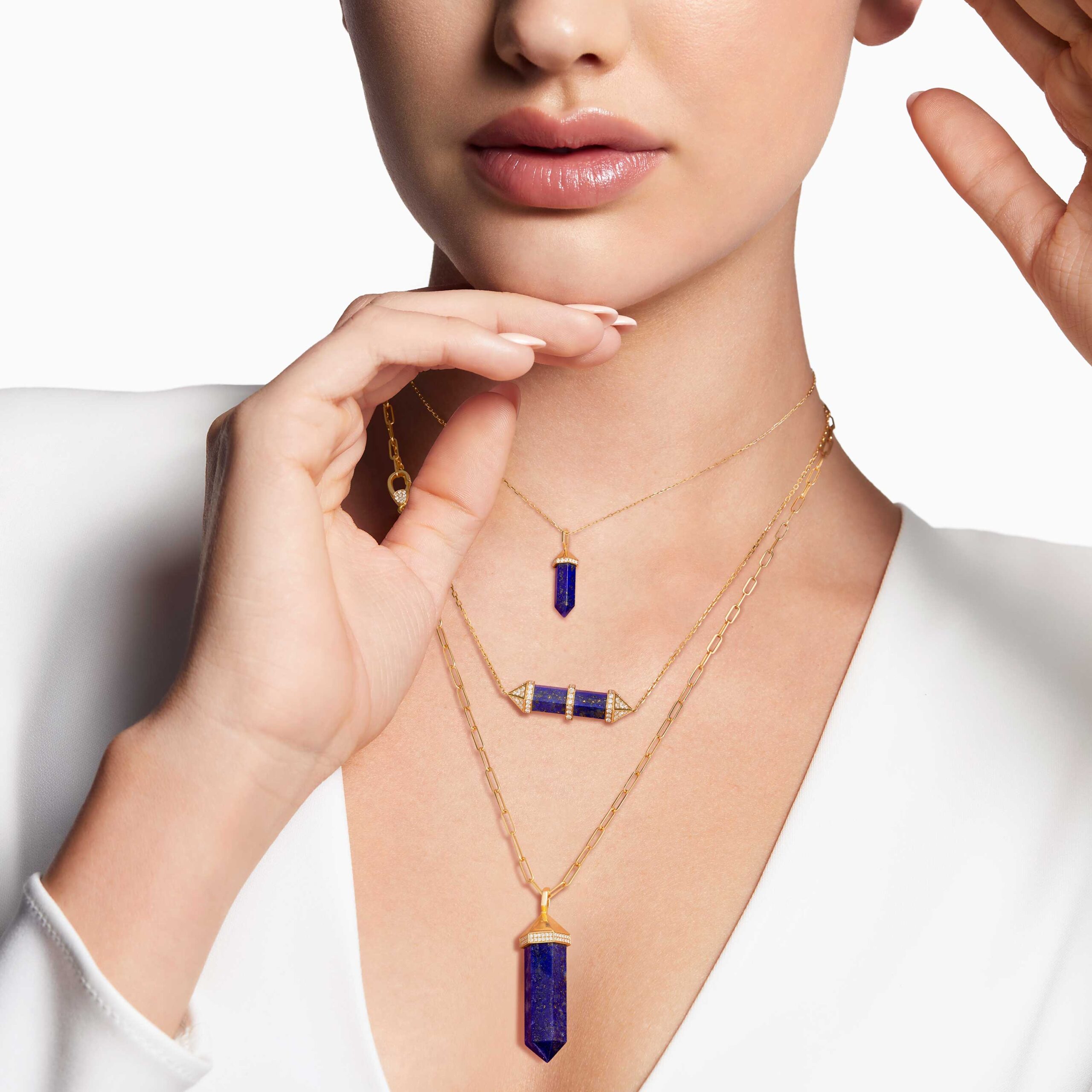 Lapis Lazuli Chakra Large Charm Necklace - الصورة 2