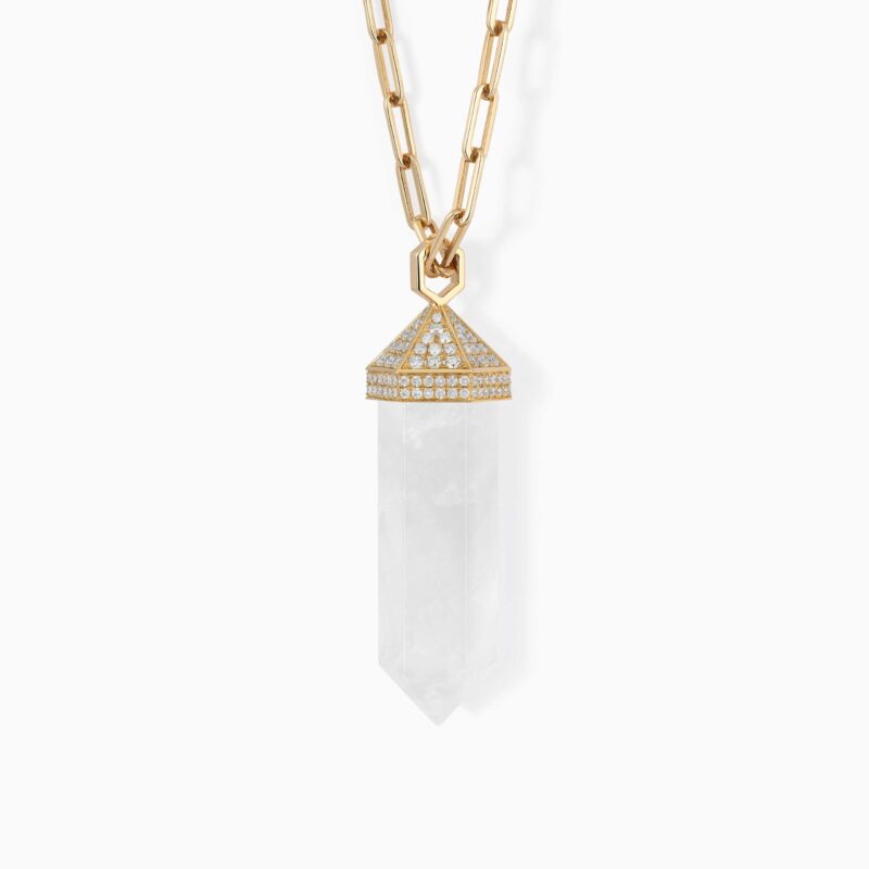 Milky Quartz Chakra Large Charm Necklace