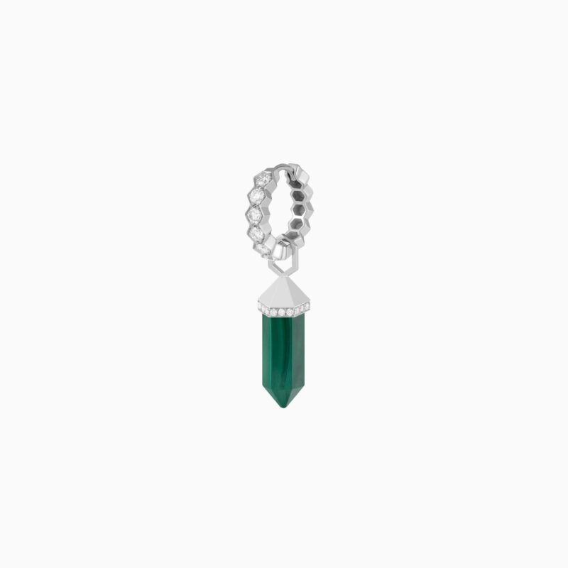 Alternative view of Malachite Chakra Small Charm Earring