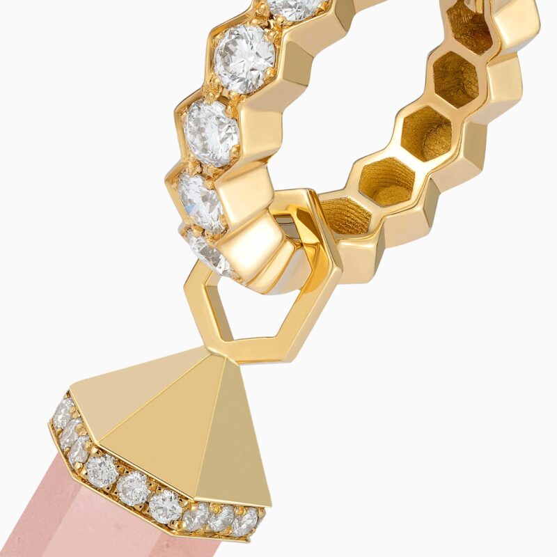 منظر بديل لـ Rose Quartz Chakra Small Charm Earring