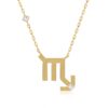 Gold Horoscope Necklace (Scorpio) by Yataghan Jewellery with a bold Scorpio charm and diamond-cut stone accents on the chain