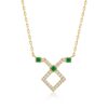 Taurus Horoscope Necklace by Yataghan Jewellery with emerald green stones and diamond-like accents on a polished gold chain.