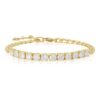 سوار Vintage Tennis Bracelet من Yataghan Jewellery بسلسلة ذهبية وأحجار شفافة دائرية بإطار ذهبي لامع