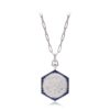 Ginea Necklace in Blue Sapphire Frame (Bail & Clasp in Diamonds)