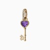 Key of Love Amethyst Solitaire with Diamond Hoop Earring