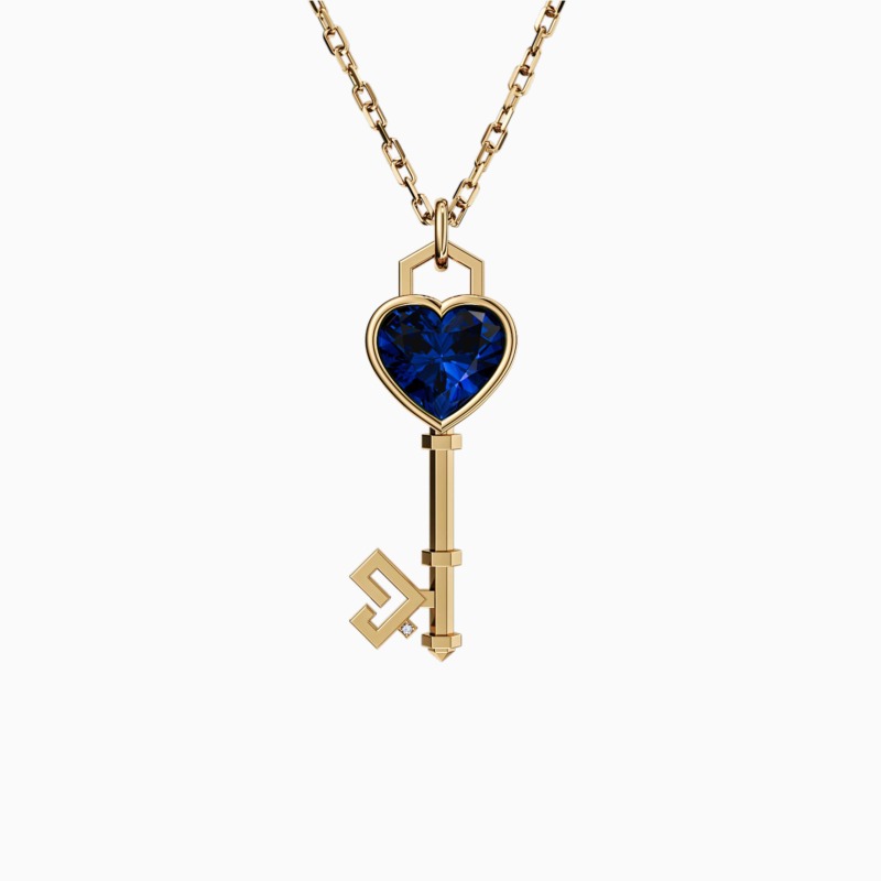 Key of Love Kyanite Solitaire Necklace
