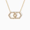 Gold Infinity Large Necklace [Full Pave] by Yataghan Jewellery with pavé round stones and a bright infinity shape pendant.