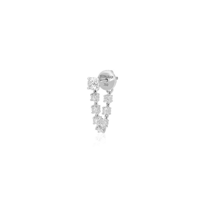 Round Solitaire Chain Earring