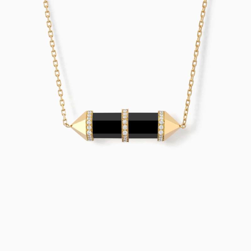 Black Onyx Chakra Medium Pendant Necklace