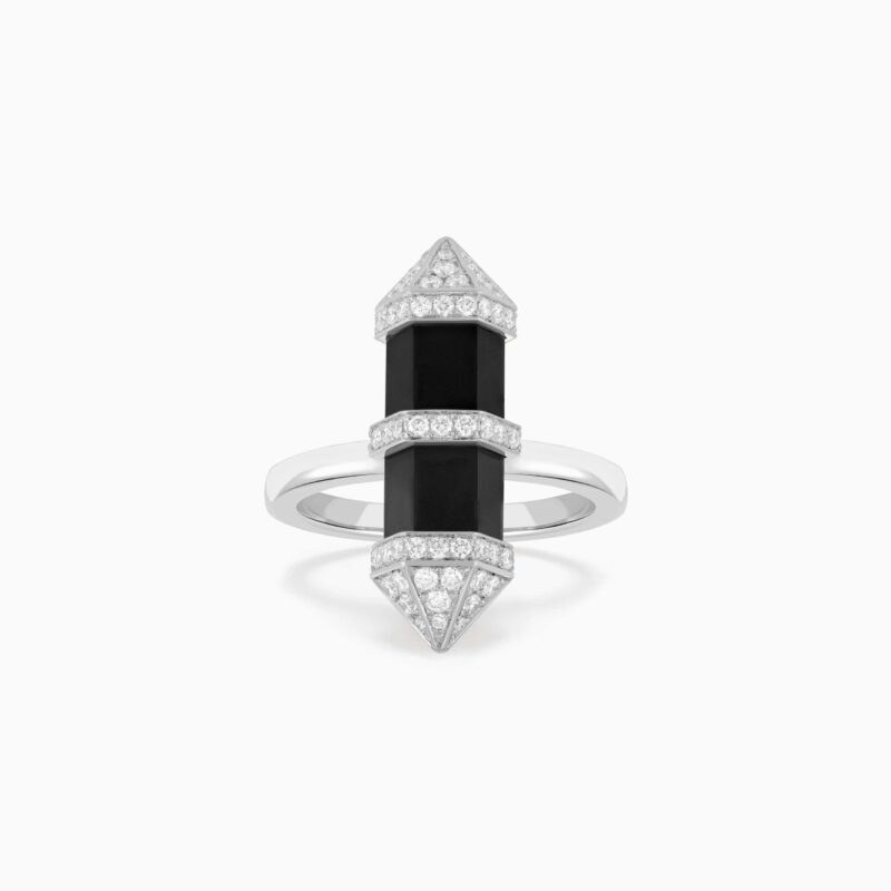 منظر بديل لـ Black Onyx Chakra Medium Ring [Vertical]