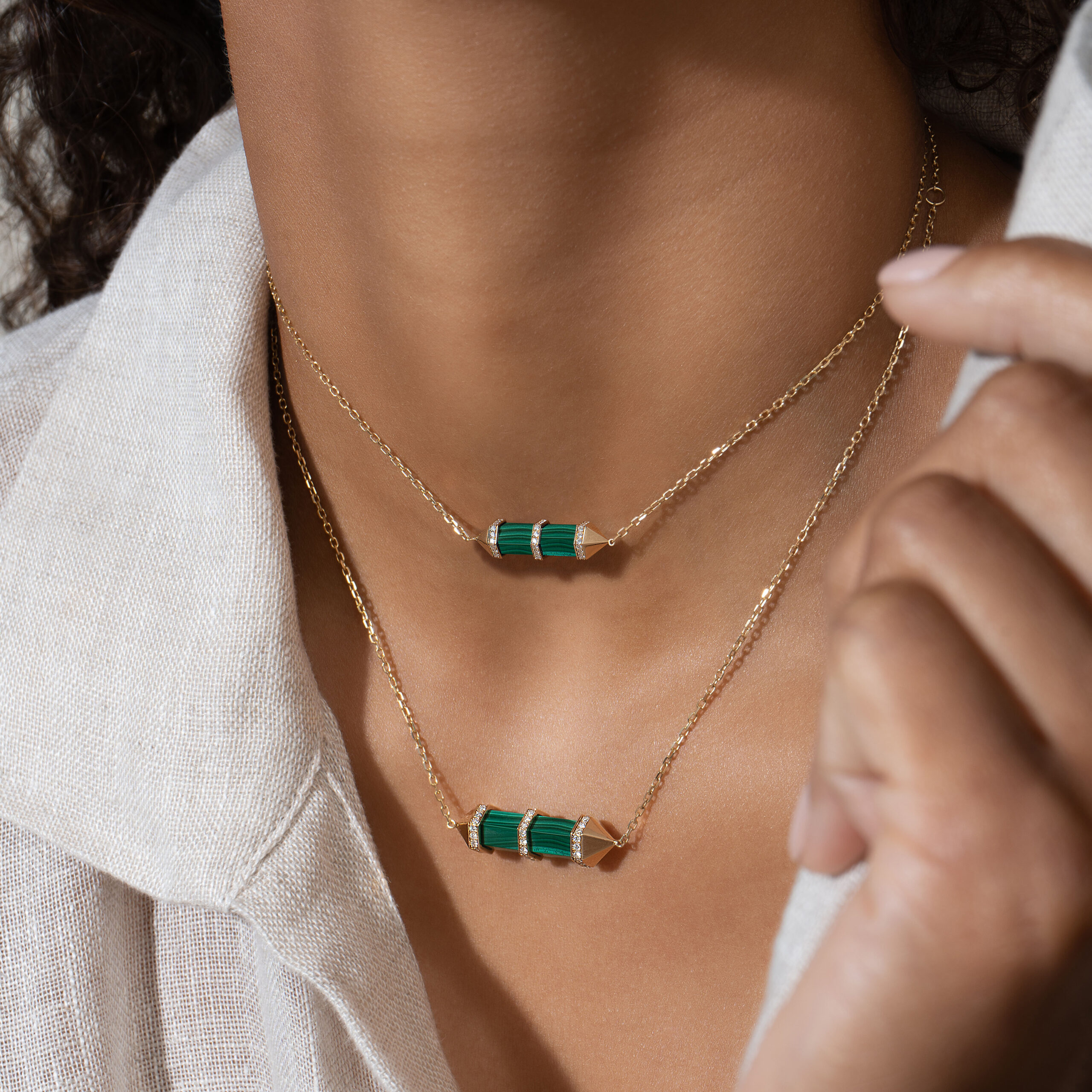 Malachite Chakra Small Pendant Necklace - Image 2