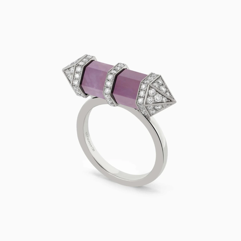 Alternative view of Light Amethyst Chakra Medium Ring [Horizontal]