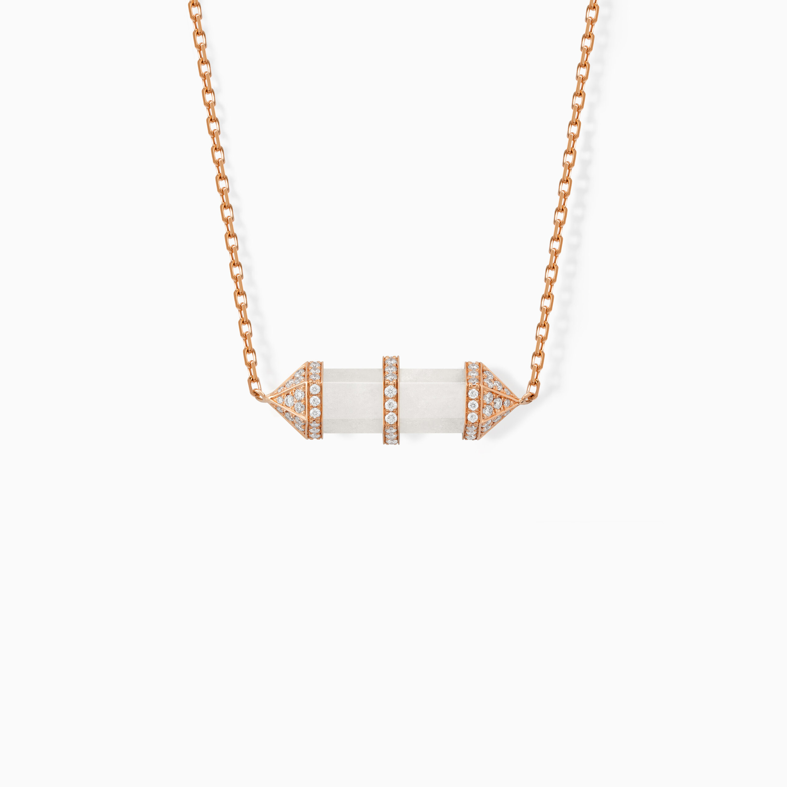 Milky Quartz Chakra Small Pendant Necklace - الصورة 3