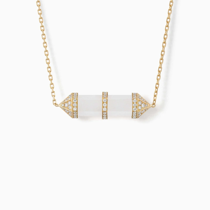 Milky Quartz Chakra Medium Pendant Necklace