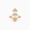 Milky Quartz Chakra Medium Ring [Vertical]