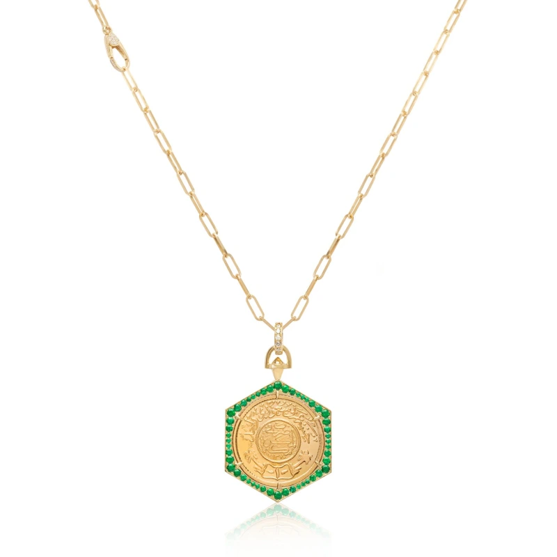 Ginea Necklace in Emeralds (Bail & Clasp in Diamonds)
