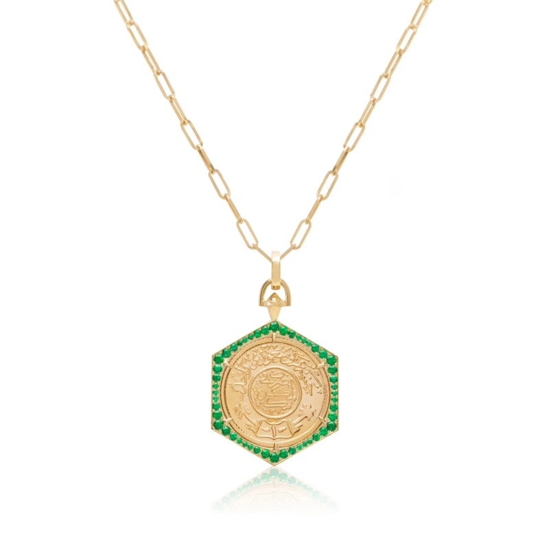 Ginea Necklace in Emeralds (Bail & Clasp in Gold)