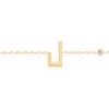 Gold-tone Harfi Laam Bracelet with a U-shaped pendant and a round diamond detail on a fine chain