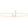 Gold-tone Harfi Laam Bracelet with diamond-set Arabic letter pendant and delicate chain links displayed against white