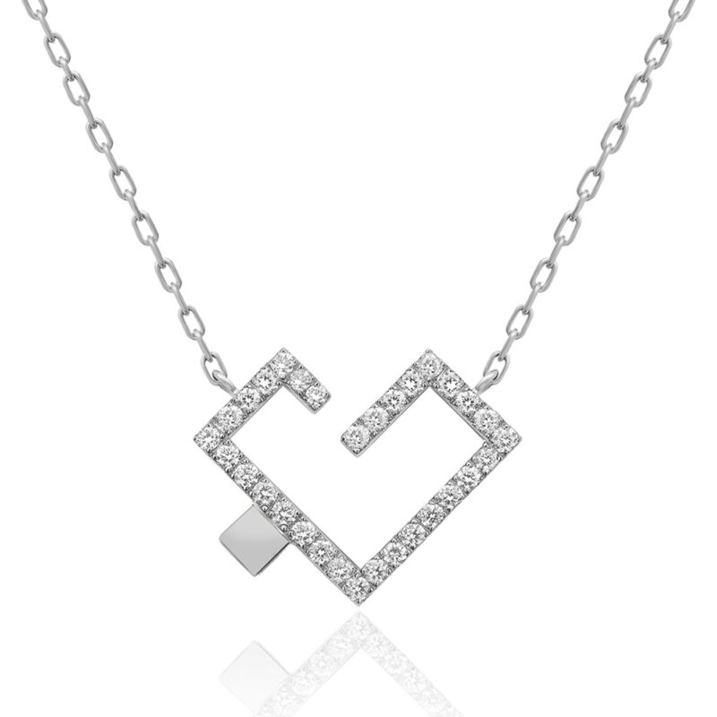 Alternative view of Hubb Full Diamond Necklace [Gold Dot]