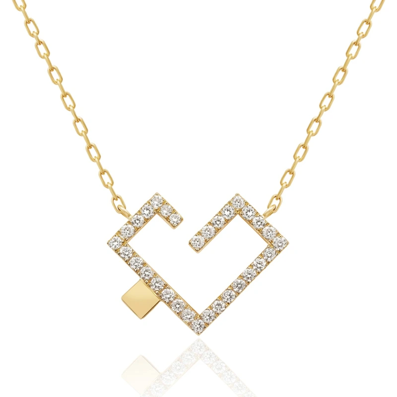 Hubb Full Diamond Necklace [Gold Dot]