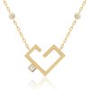 Hubb Solid Gold Necklace [2 Solitaire]