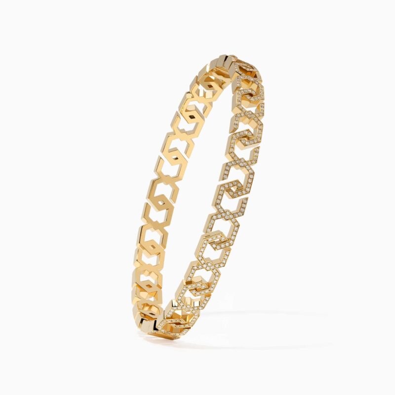 Infinity Bangle [Pave Front / Solid Gold Back]