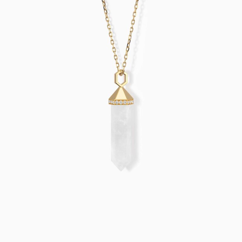Milky Quartz Chakra Medium Charm Necklace