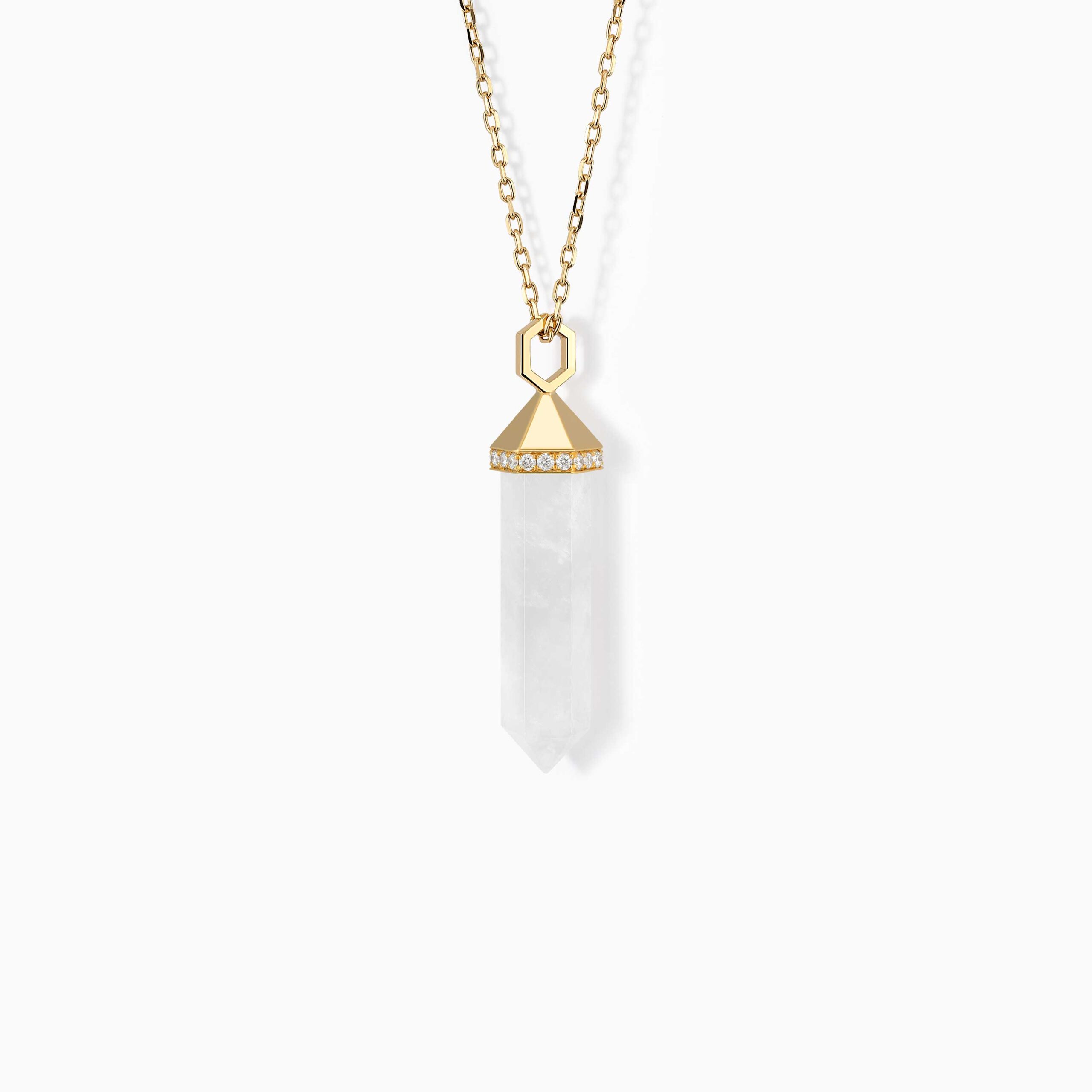 Milky Quartz Chakra Medium Charm Necklace