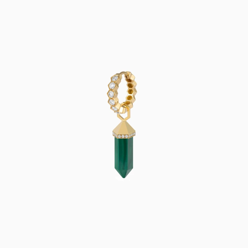 Malachite Chakra Small Charm Earring