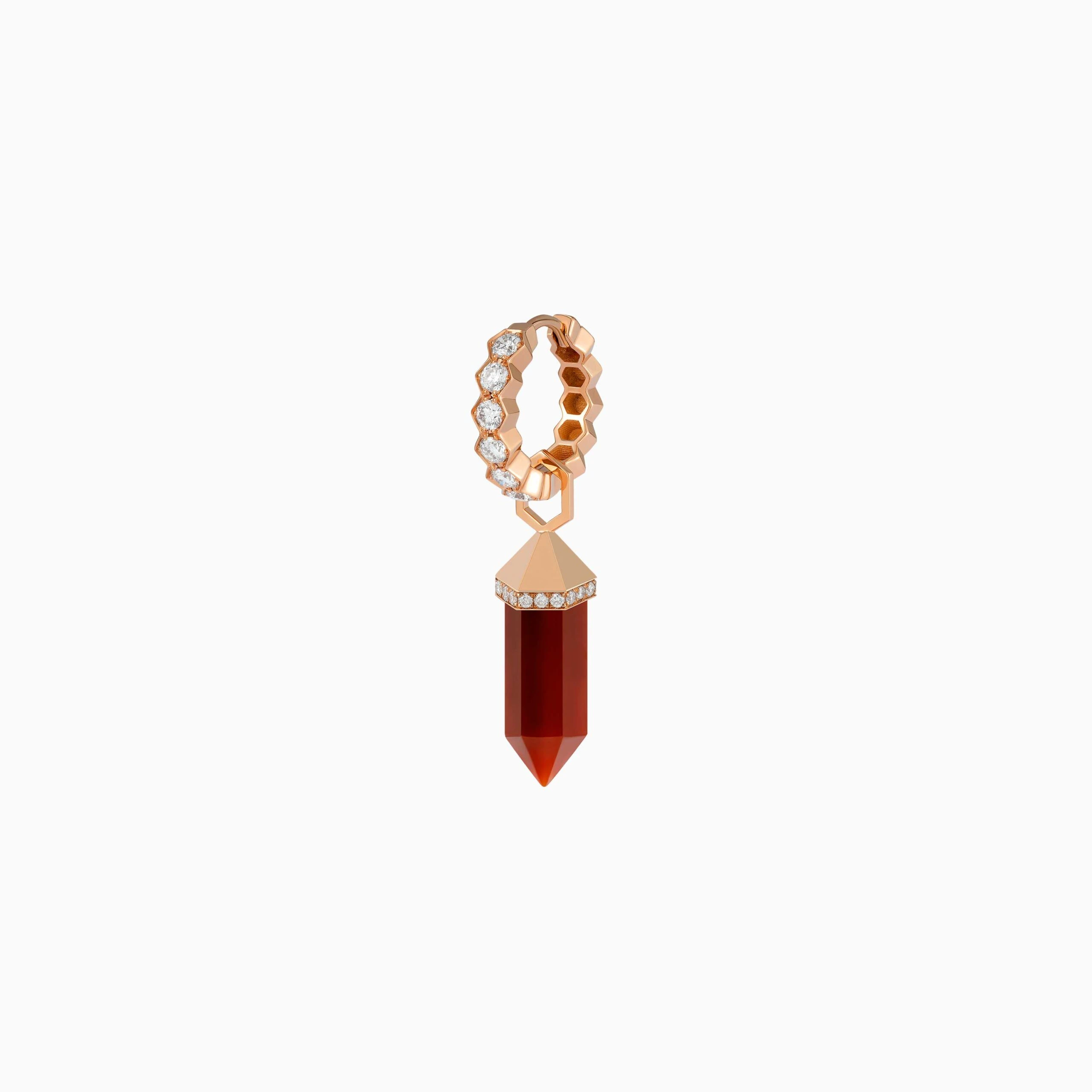 Red Carnelian Chakra Small Charm Earring - Image 4