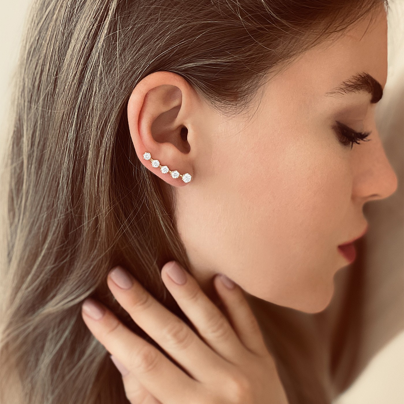 Vintage Hexagon Ear Climber - Image 3